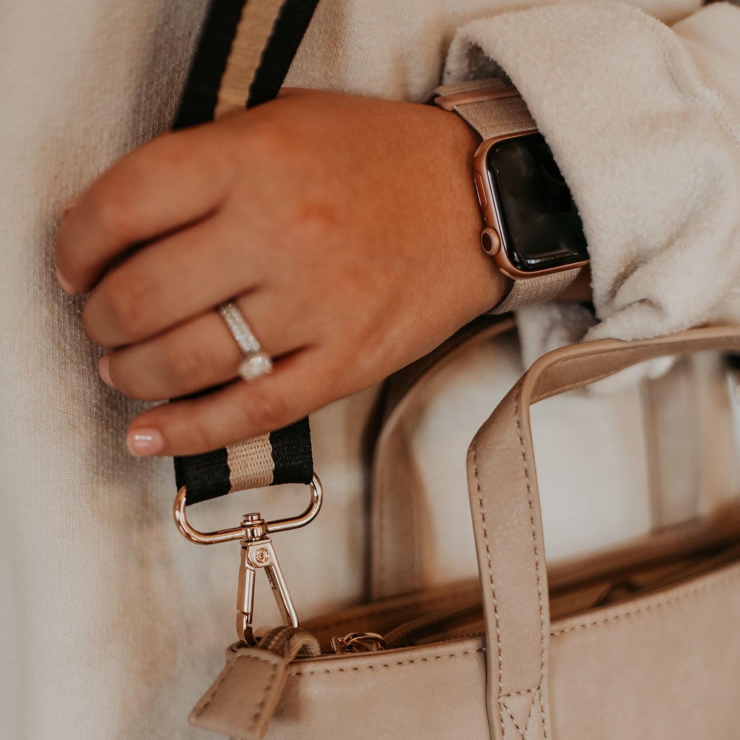 Crossbody with Striped Strap