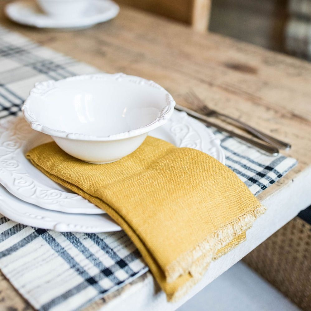 Black Plaid Table Runner