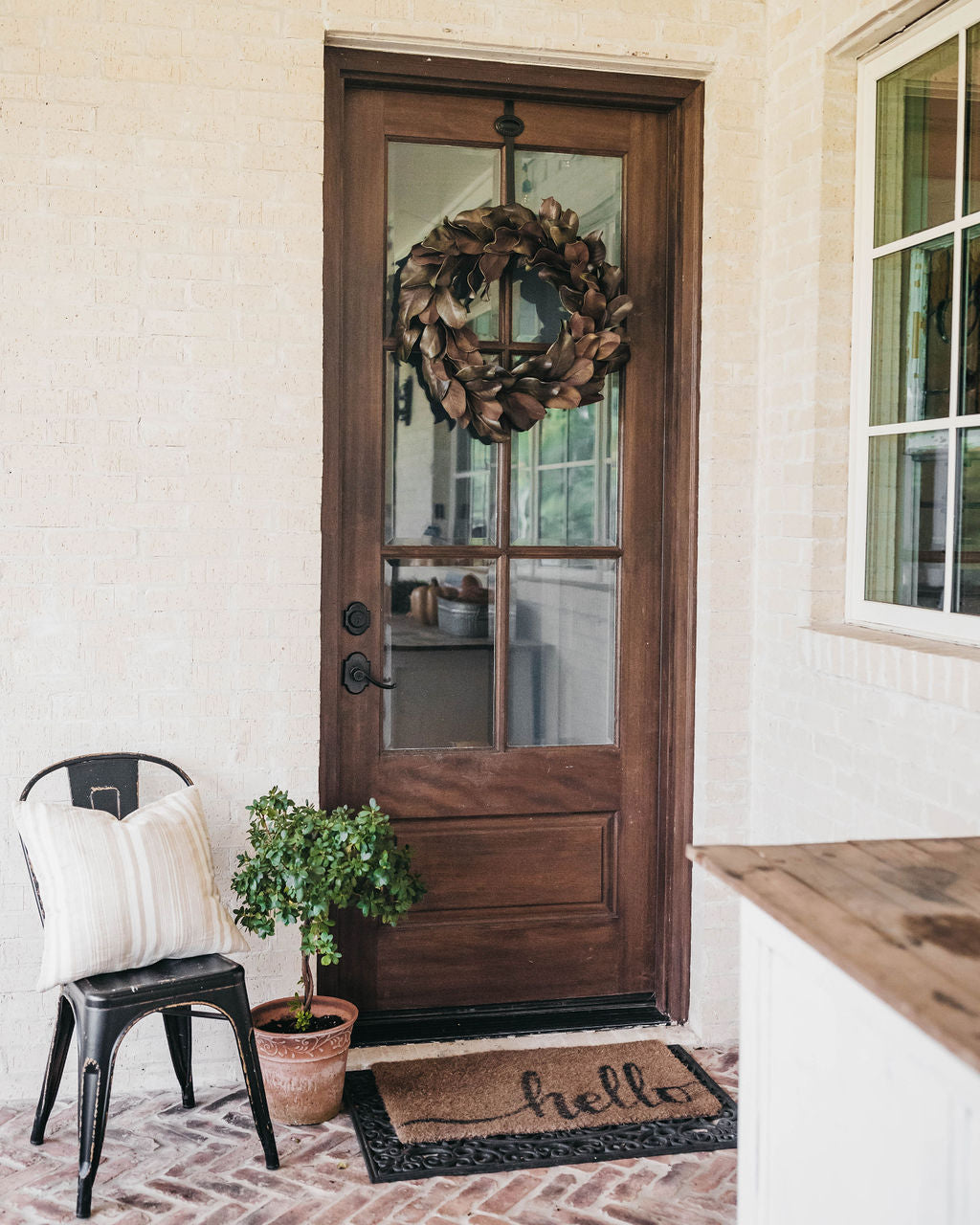 Bronzed Magnolia Leaf Wreath