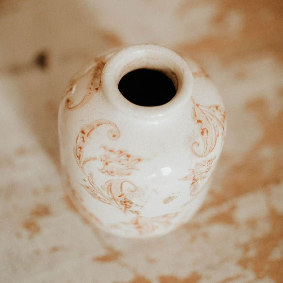 Warm Tone Scroll Vase