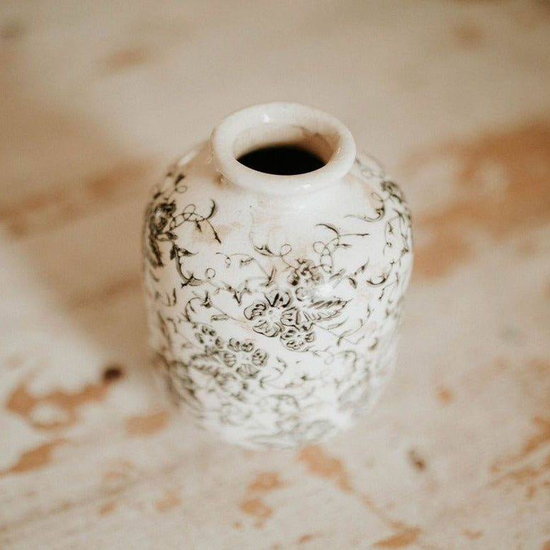 Warm Tone Scroll Vase