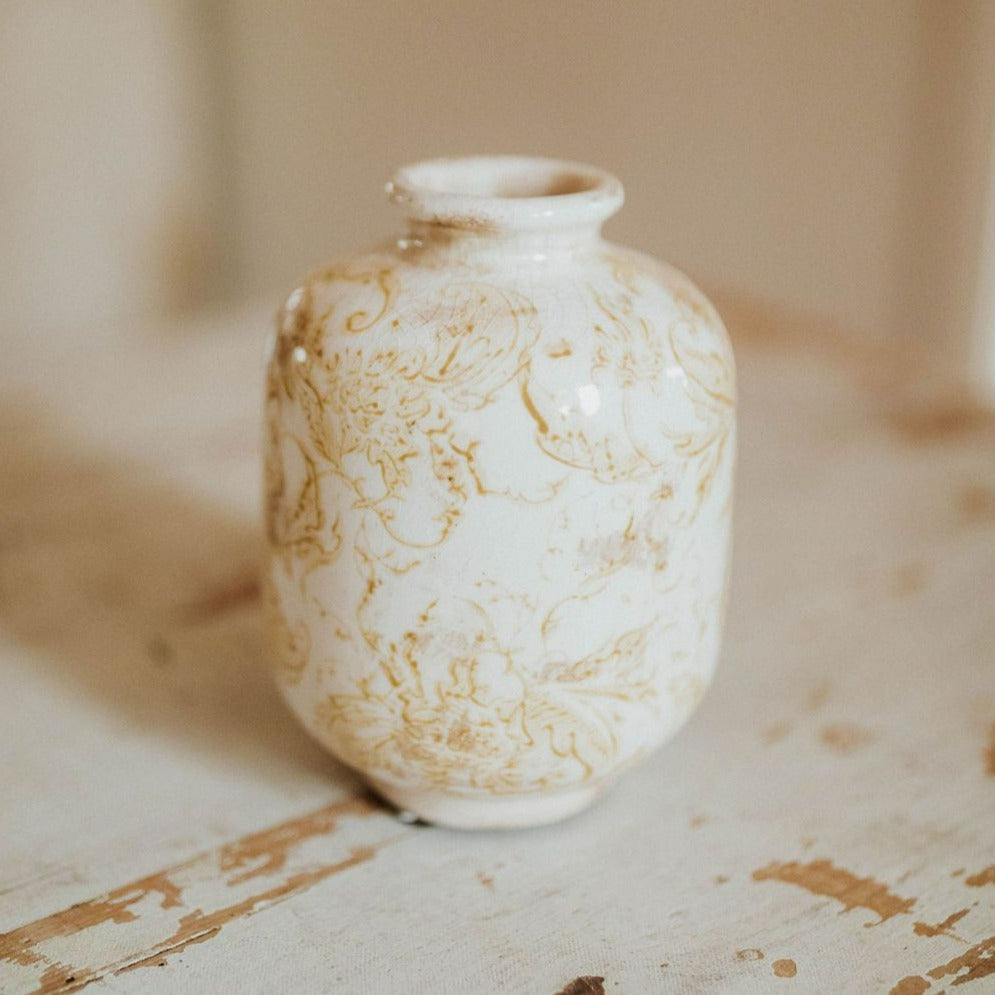 Warm Tone Scroll Vase