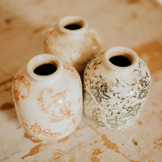Warm Tone Scroll Vase