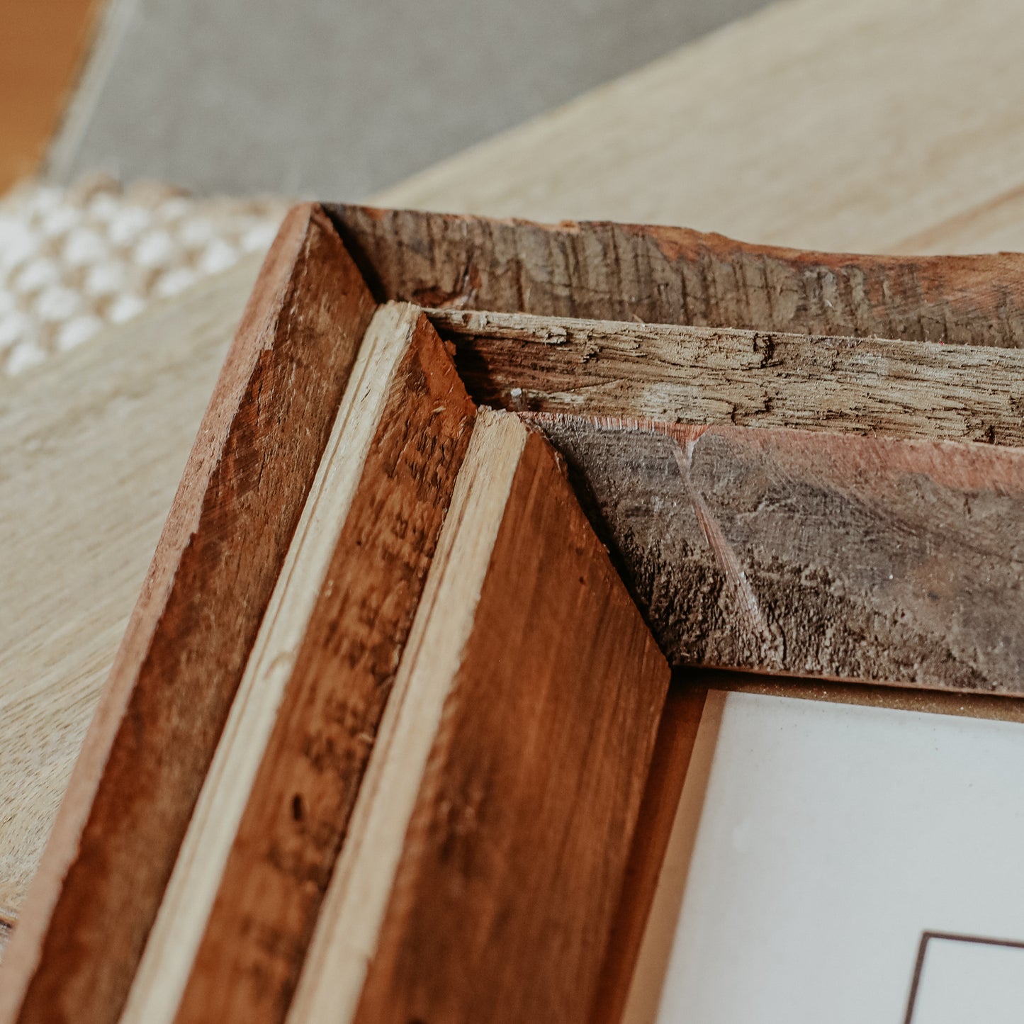 Recycled Natural Wood Photo Frames