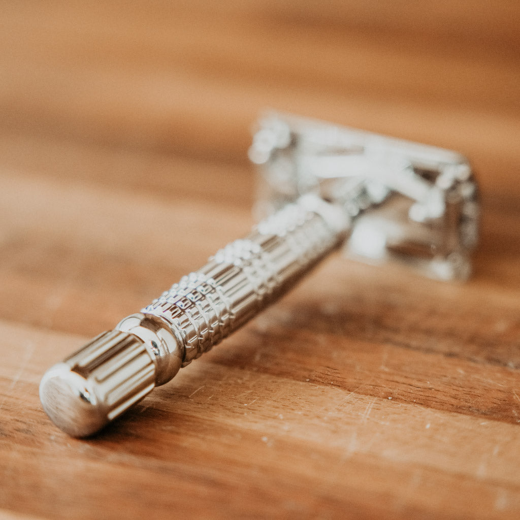 Chrome Safety Razor + 5 Blades