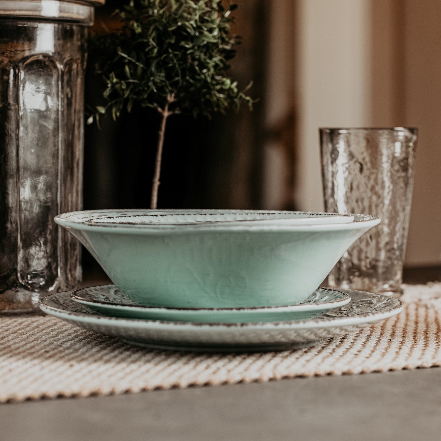 Rustic Flare Large Blue Serving Bowl