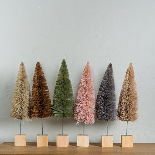 15" Bottle Brush Tree with Block Base
