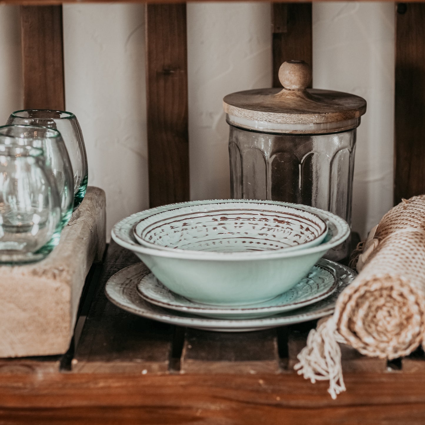 Rustic Flare Large Blue Serving Bowl