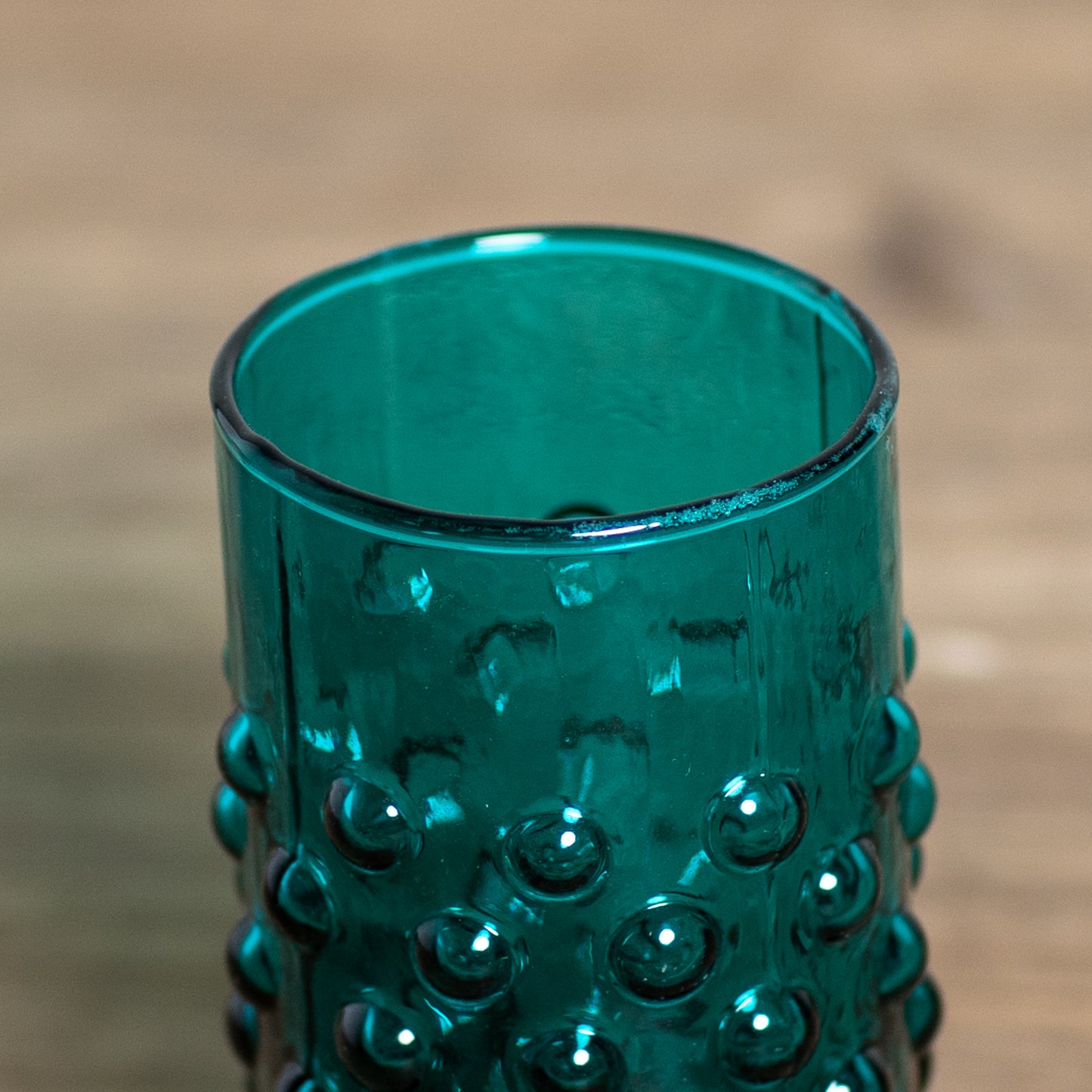 Colorful Hobnail Drinking Glass