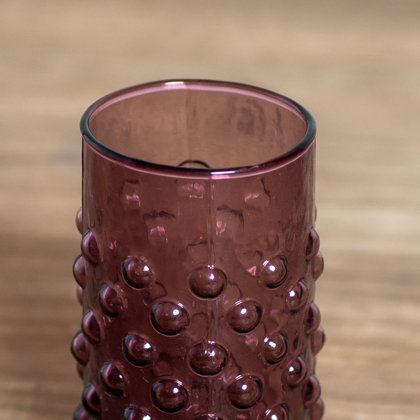 Colorful Hobnail Drinking Glass