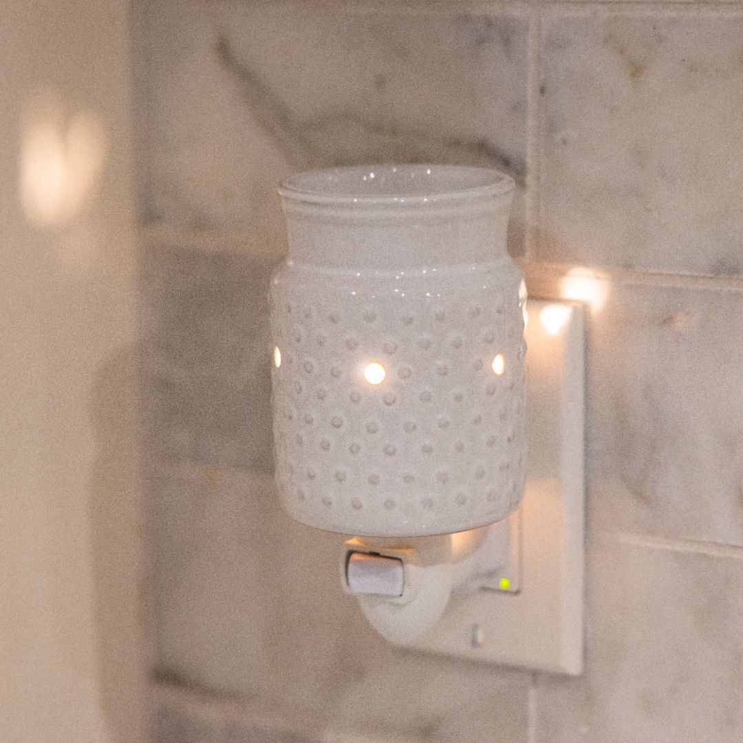 Wall PlugIn Fragrance Warmer White Hobnail 80 Acre Market