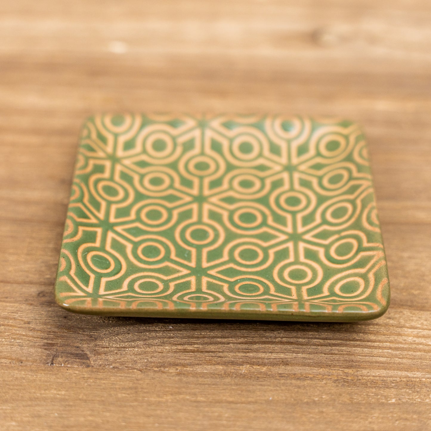 Debossed Snowflake Square Stoneware Plate