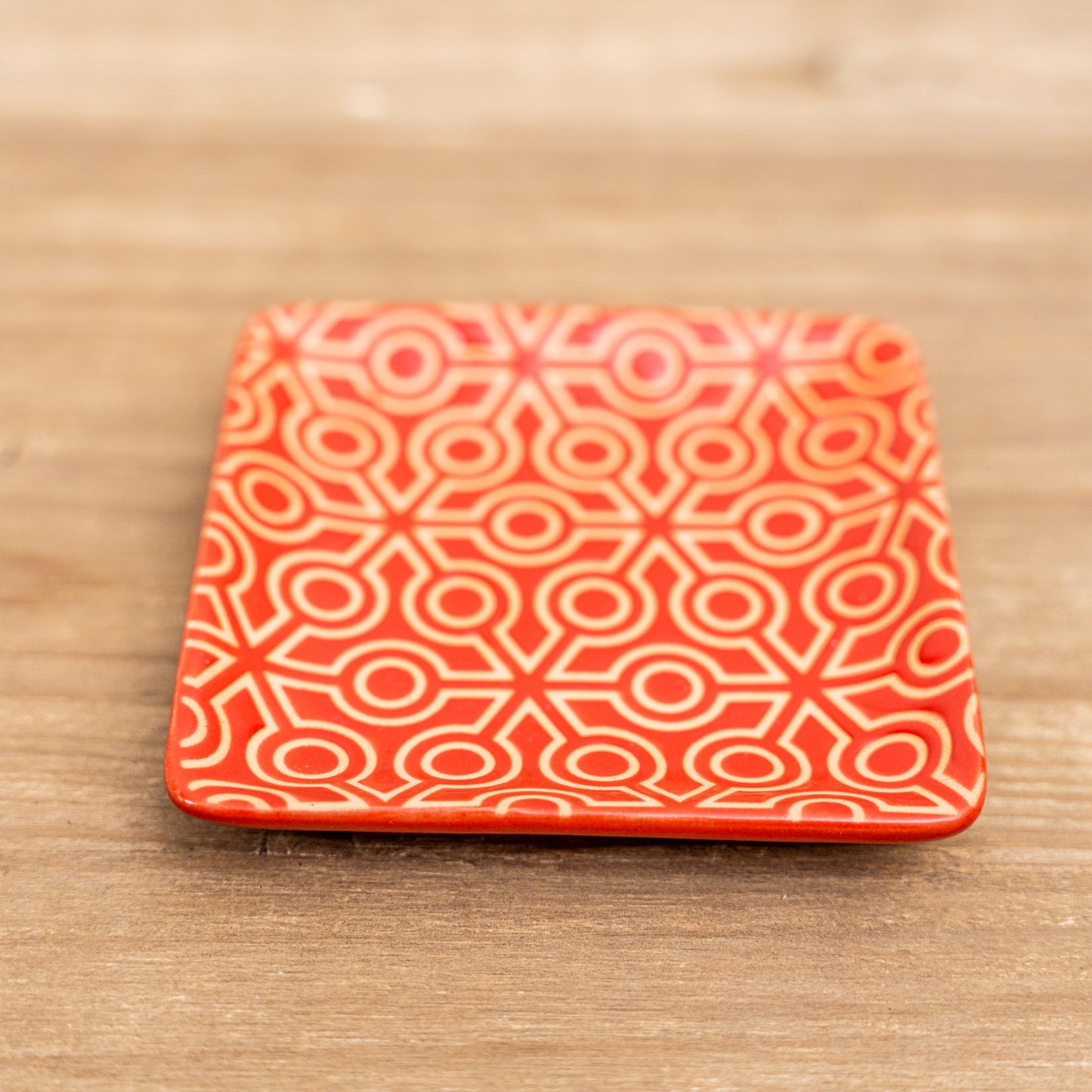 Debossed Snowflake Square Stoneware Plate