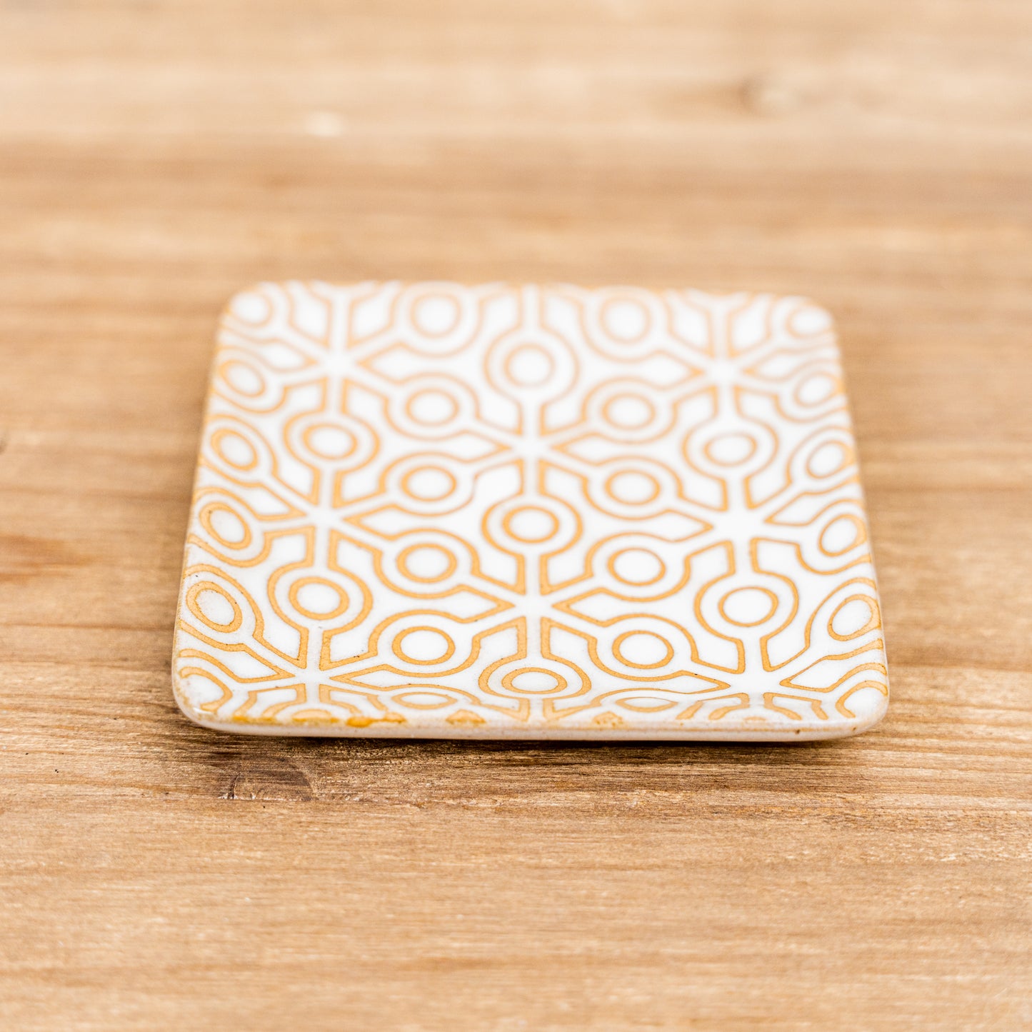 Debossed Snowflake Square Stoneware Plate