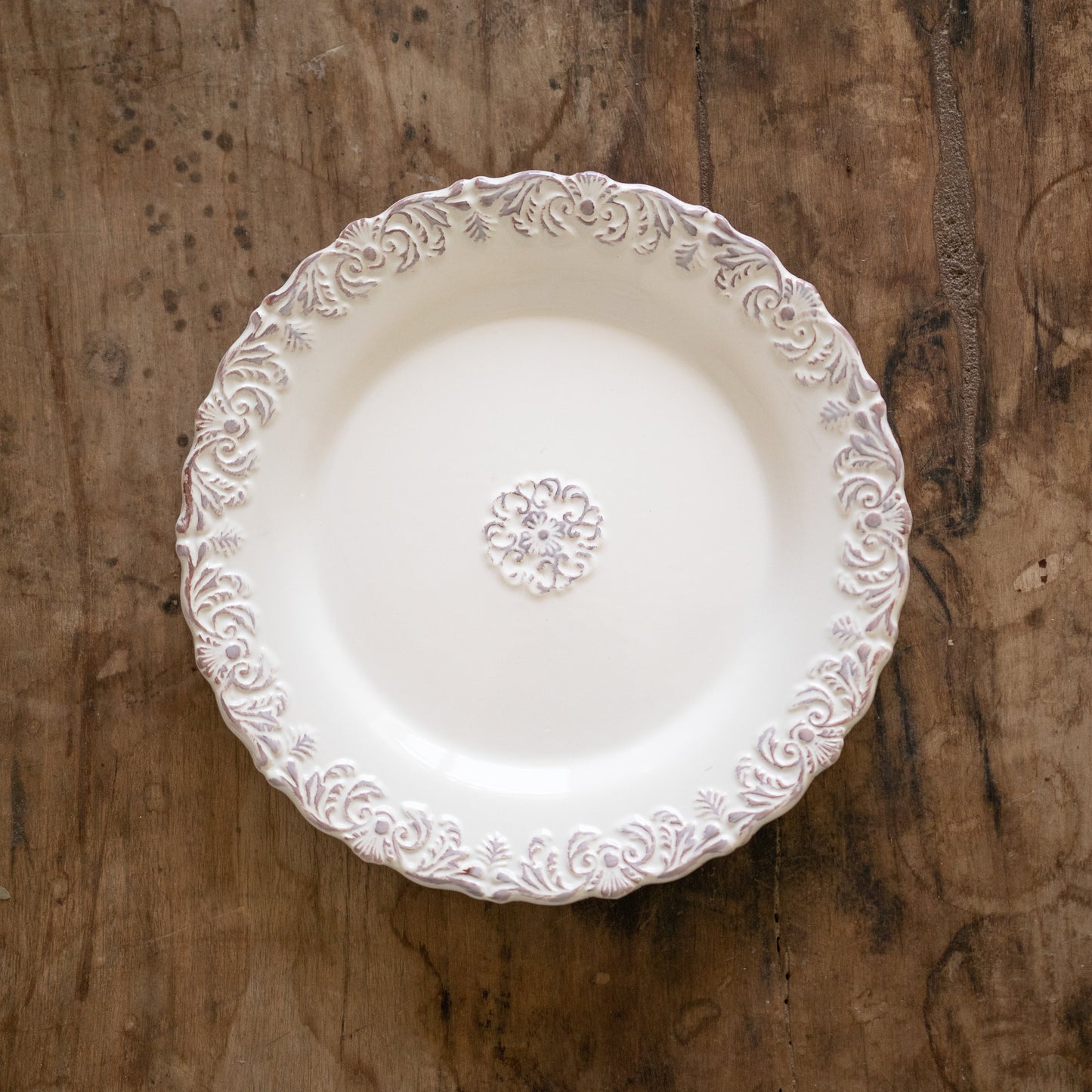Elegant Cream Porcelain Plate