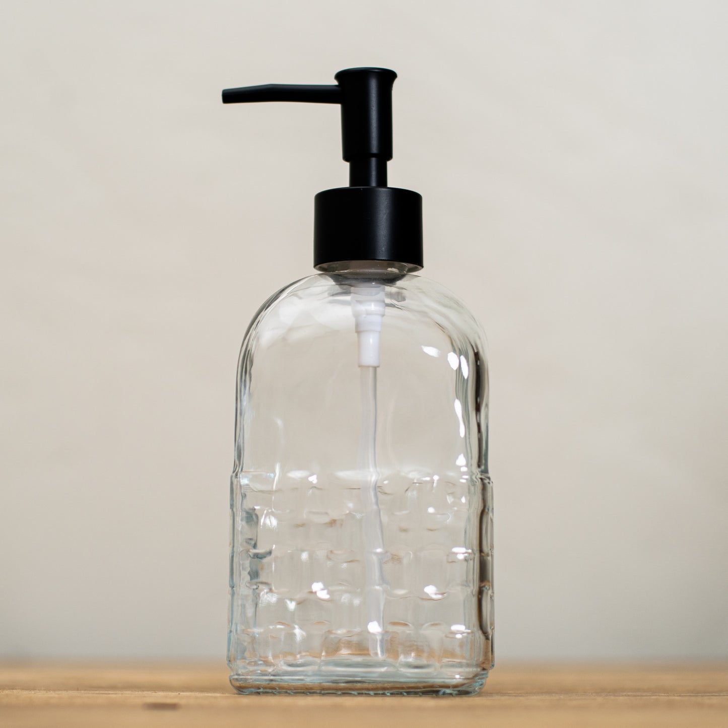 Embossed Glass Soap Dispenser