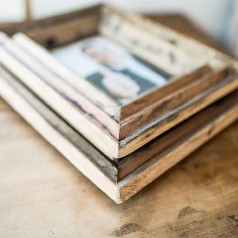 Recycled Natural Wood Photo Frames