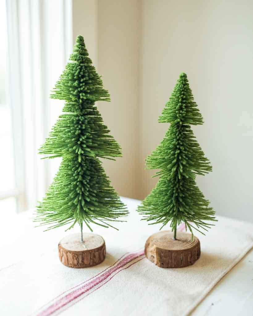 Green Bottle Brush Trees, Three Sizes