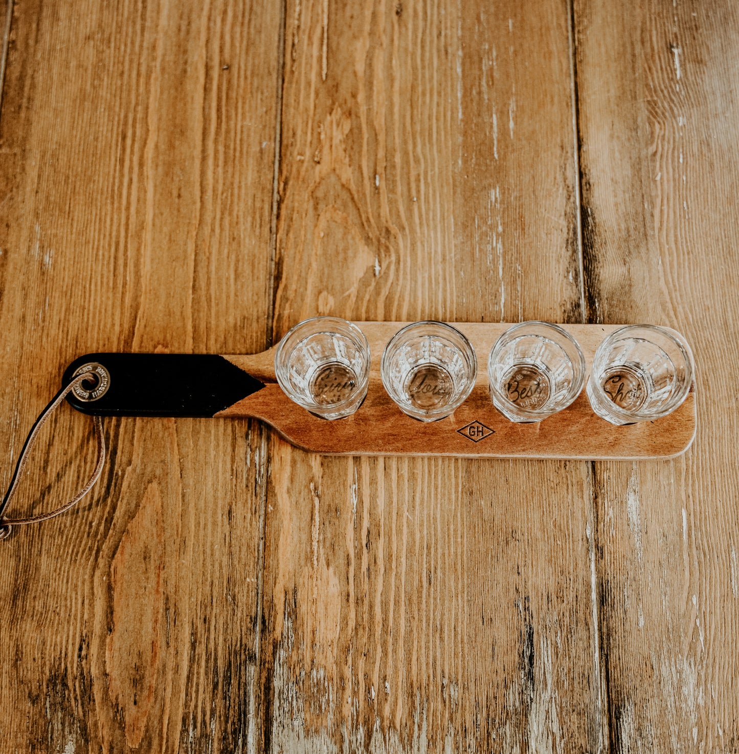 Serving Paddle & Shot Glasses