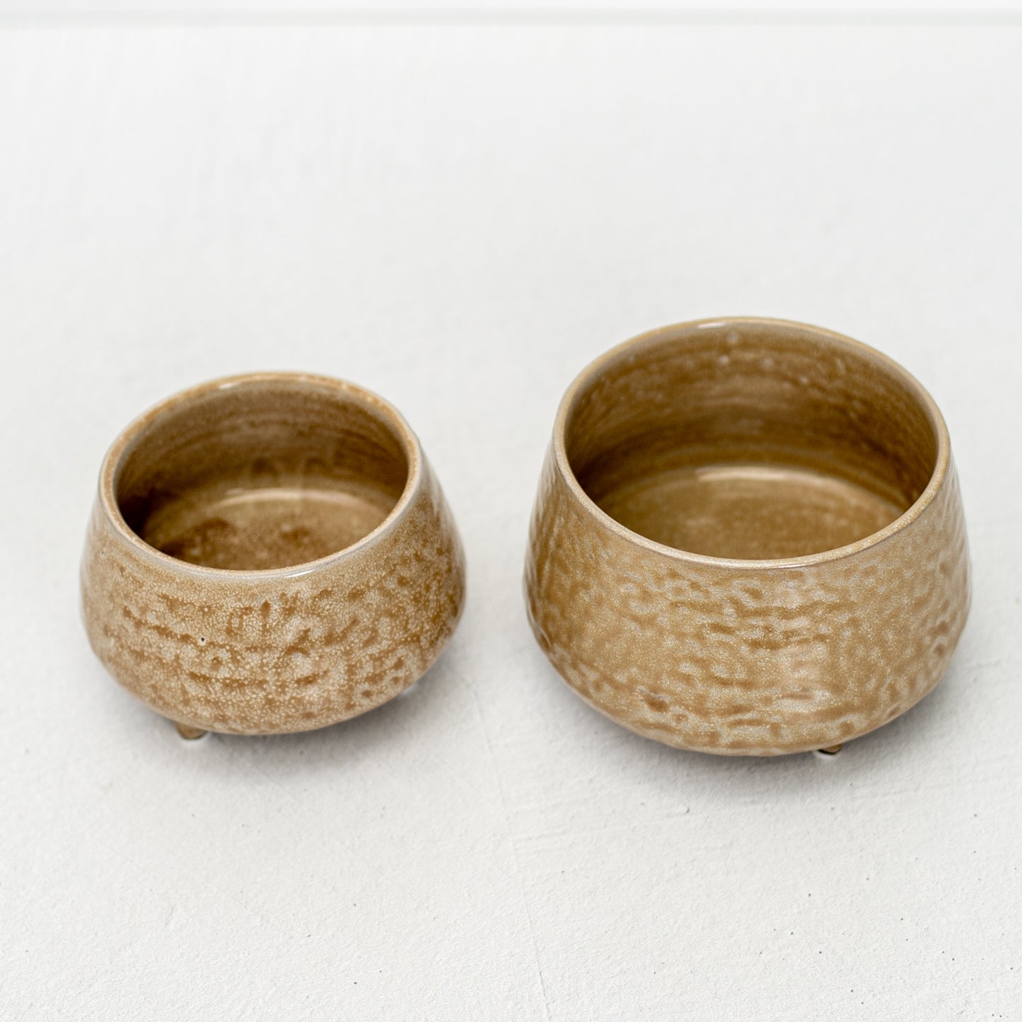 Glazed Stoneware Footed Planters