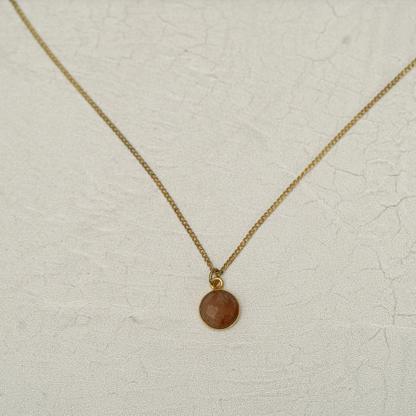 Gold Chain Necklace with Gemstone Pendant