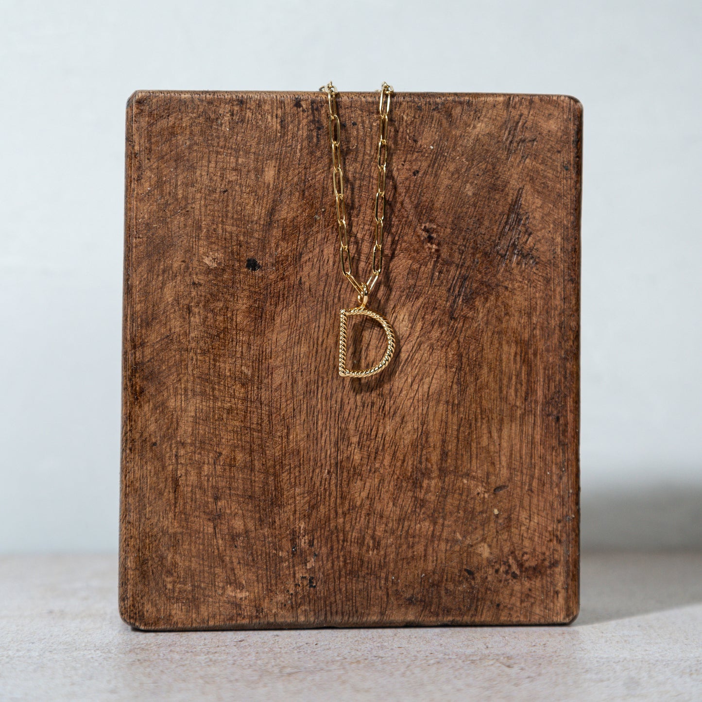 Gold Initial Link Necklace