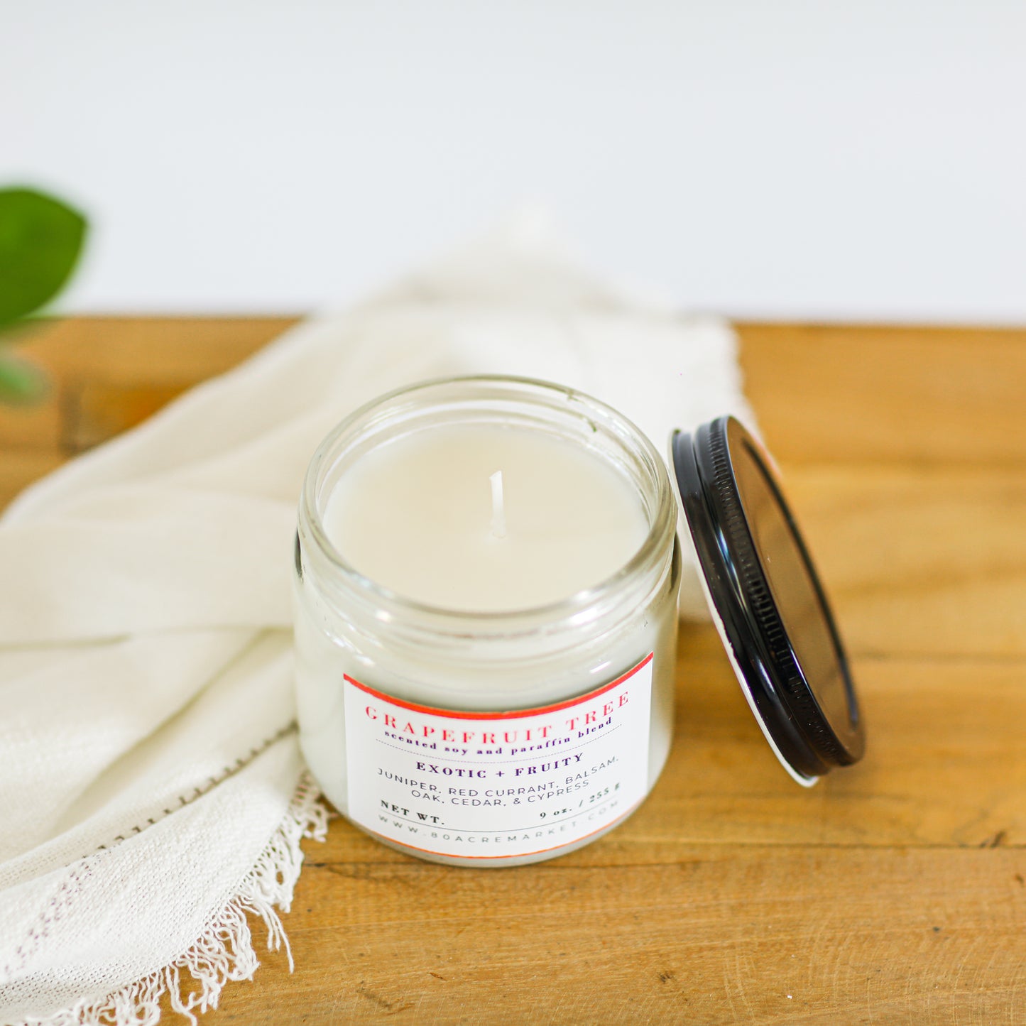 Grapefruit Tree Glass Candle