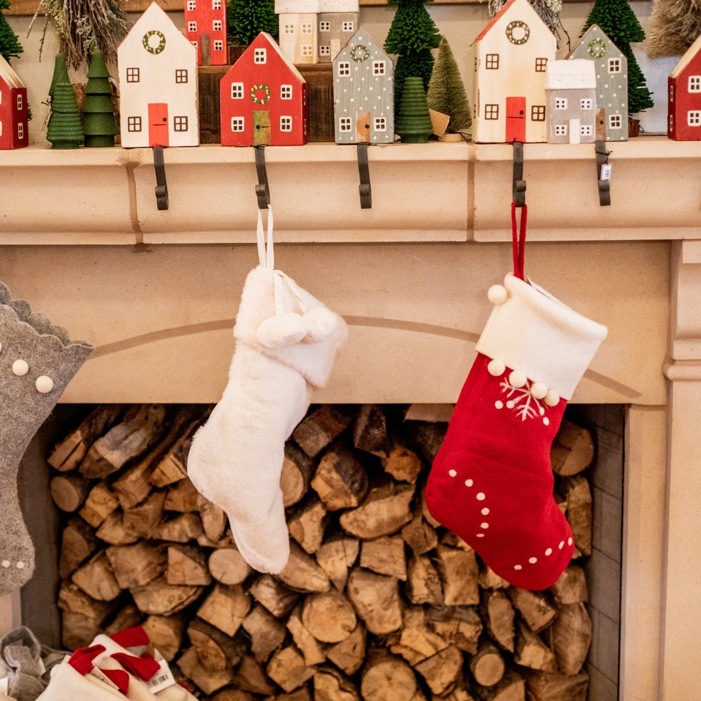 Red Wool Stocking with Snowflake