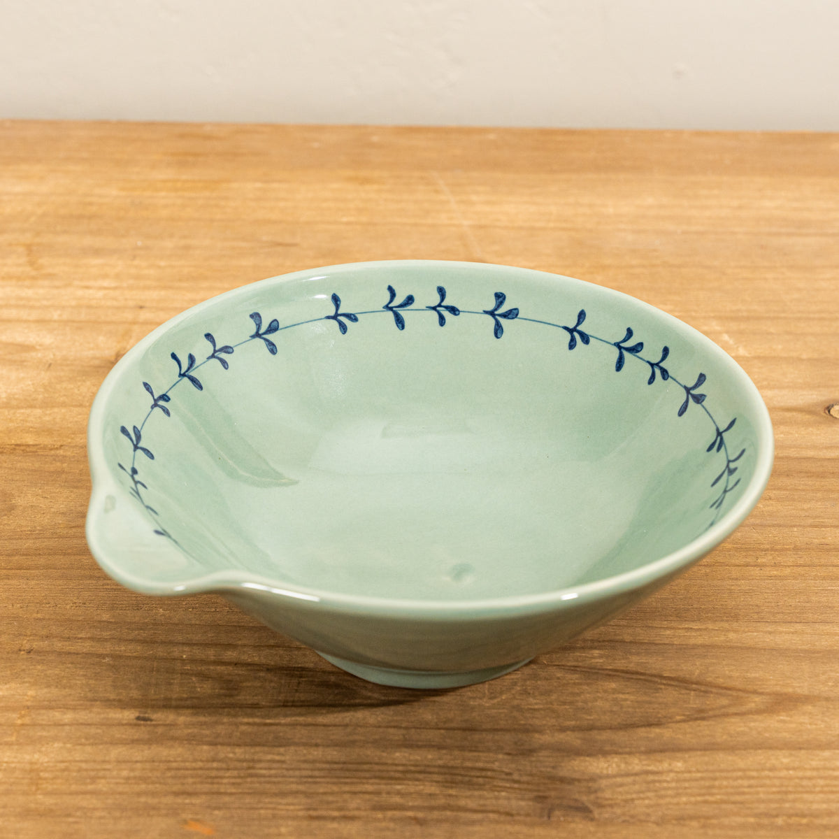 Hand-Painted Vine Stoneware Mixing Bowl