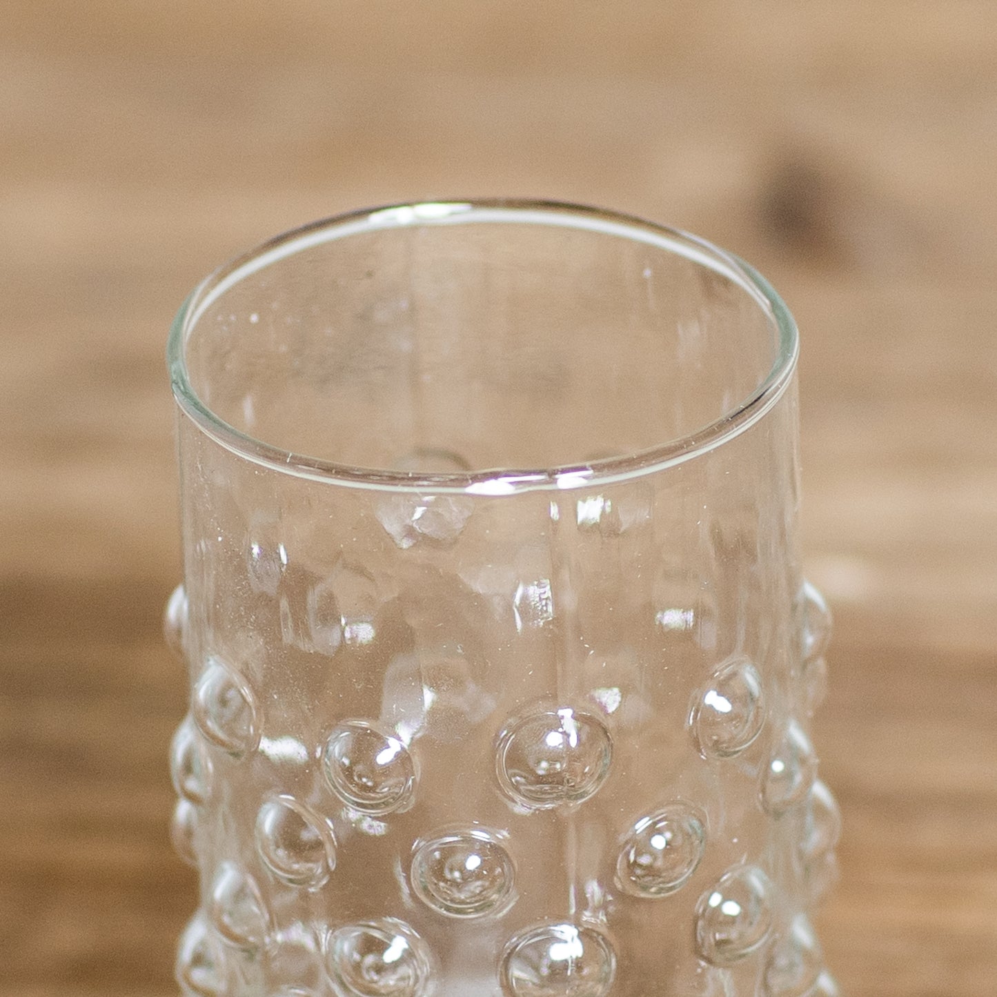 Clear Hobnail Drinking Glass