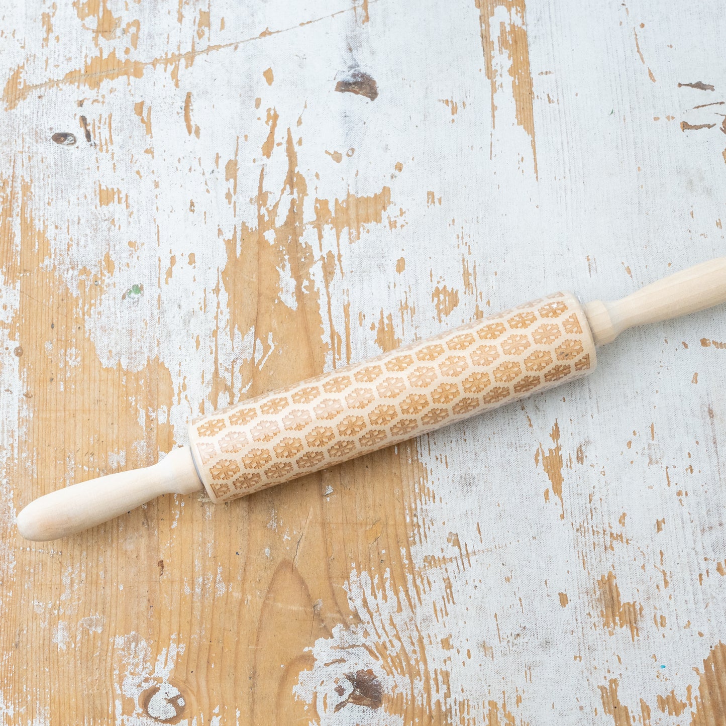 Holiday Pattern Carved Rolling Pin