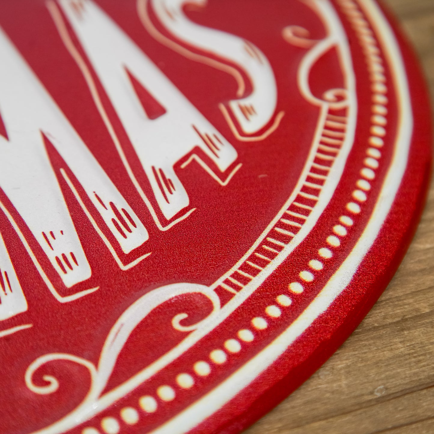 Merry Christmas Vintage Metal Sign – Red & White