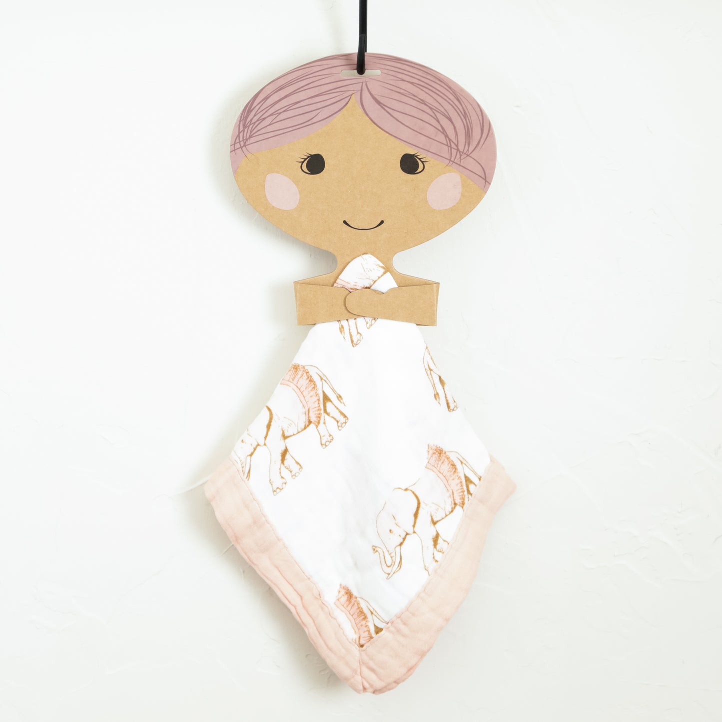 Muslin Elephant Pattern Mini Security Blanket