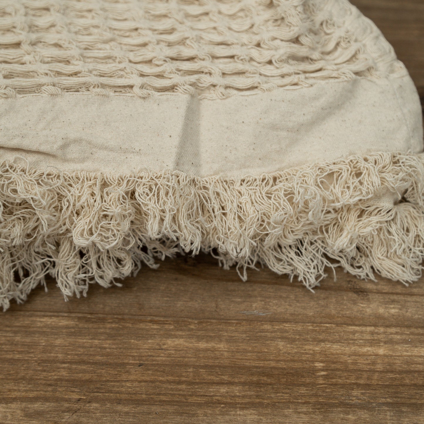 Natural Cotton Waffle Weave Throw