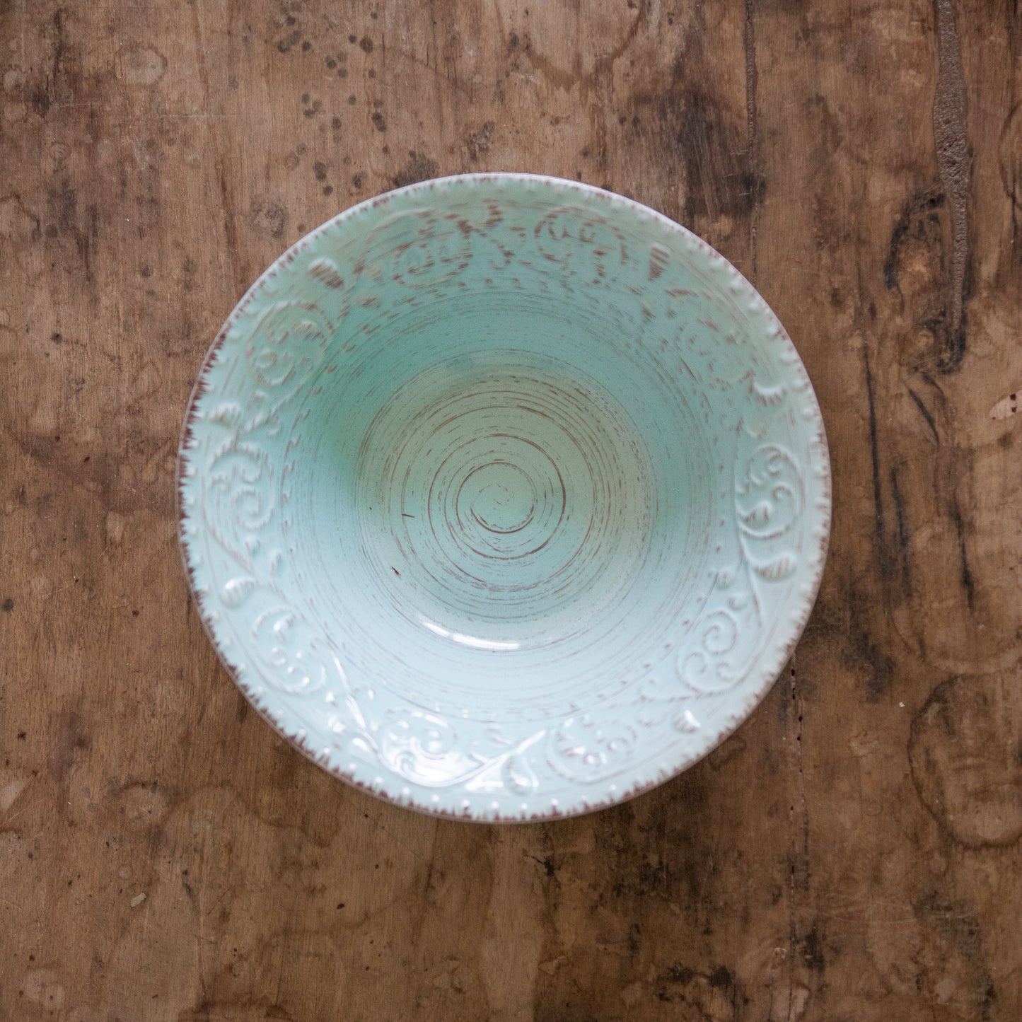 Rustic Flare Large Blue Serving Bowl