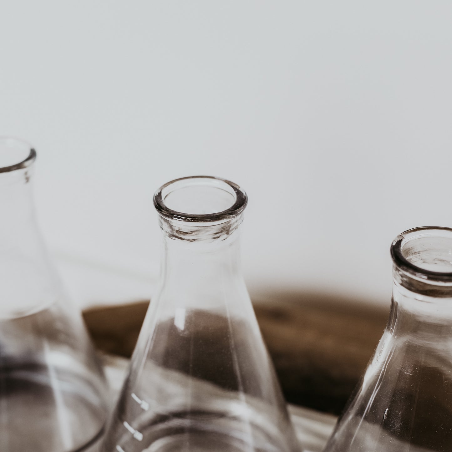 Glass Beaker Vase Trio