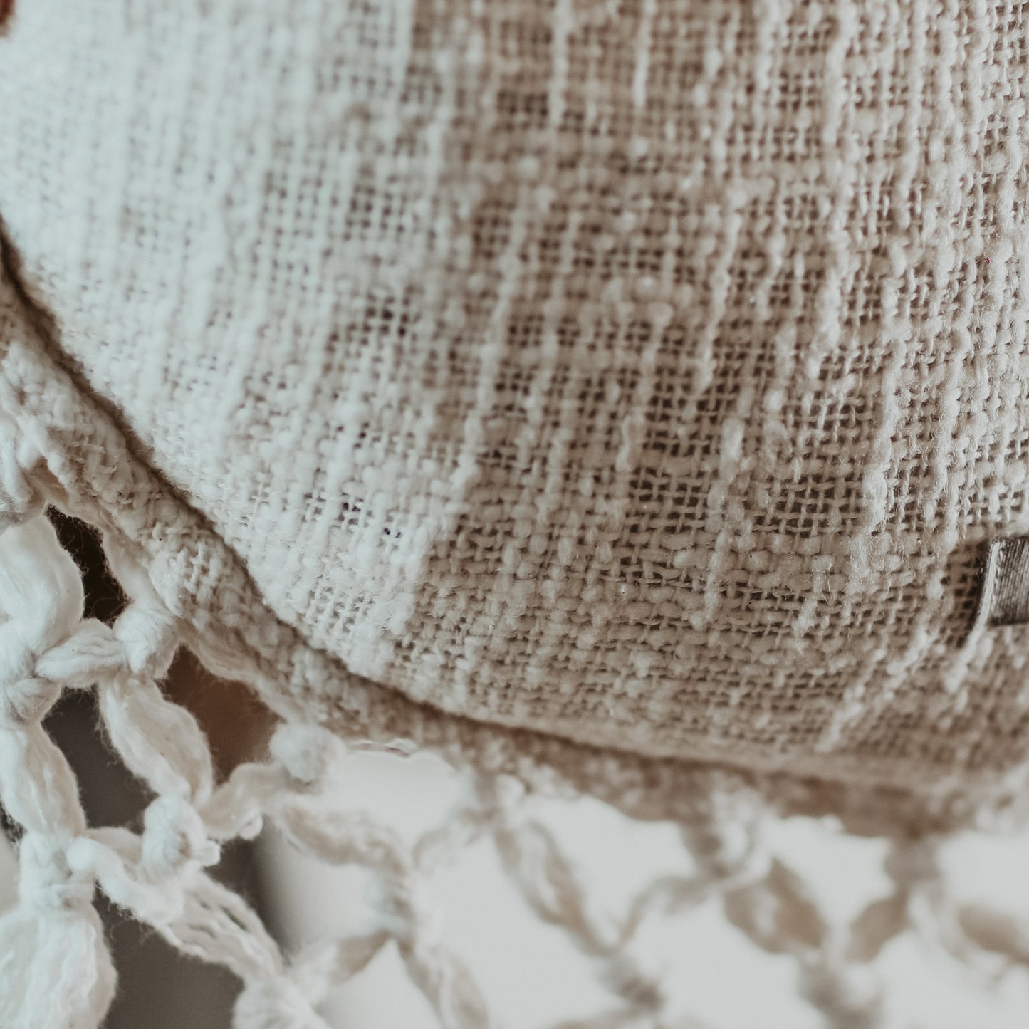 Cream Tassel Pillow