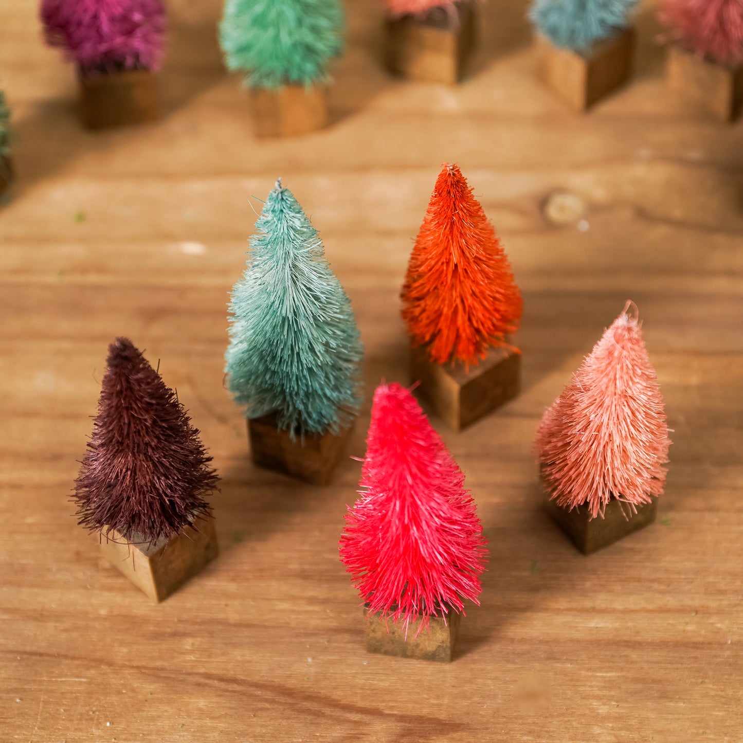 Small Bottle Brush Trees, Boxed Set of 12
