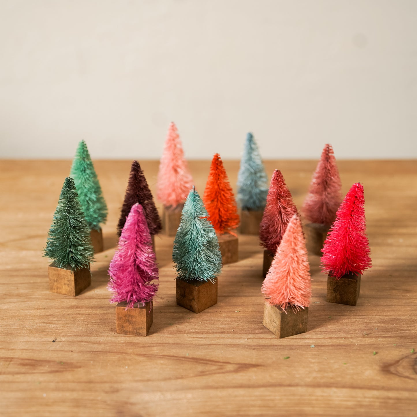 Small Bottle Brush Trees, Boxed Set of 12