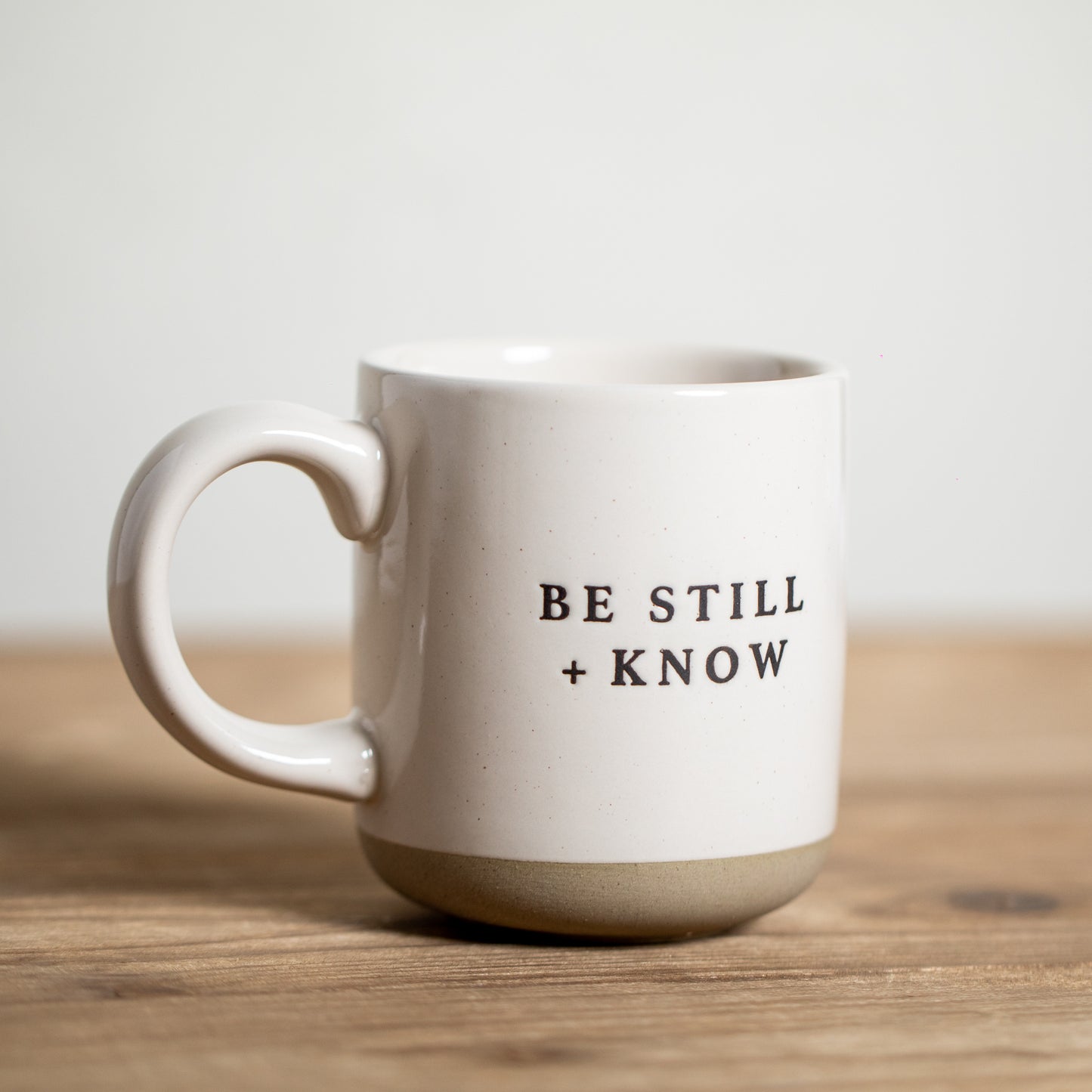 Stoneware Stamped Phrase Coffee Mugs
