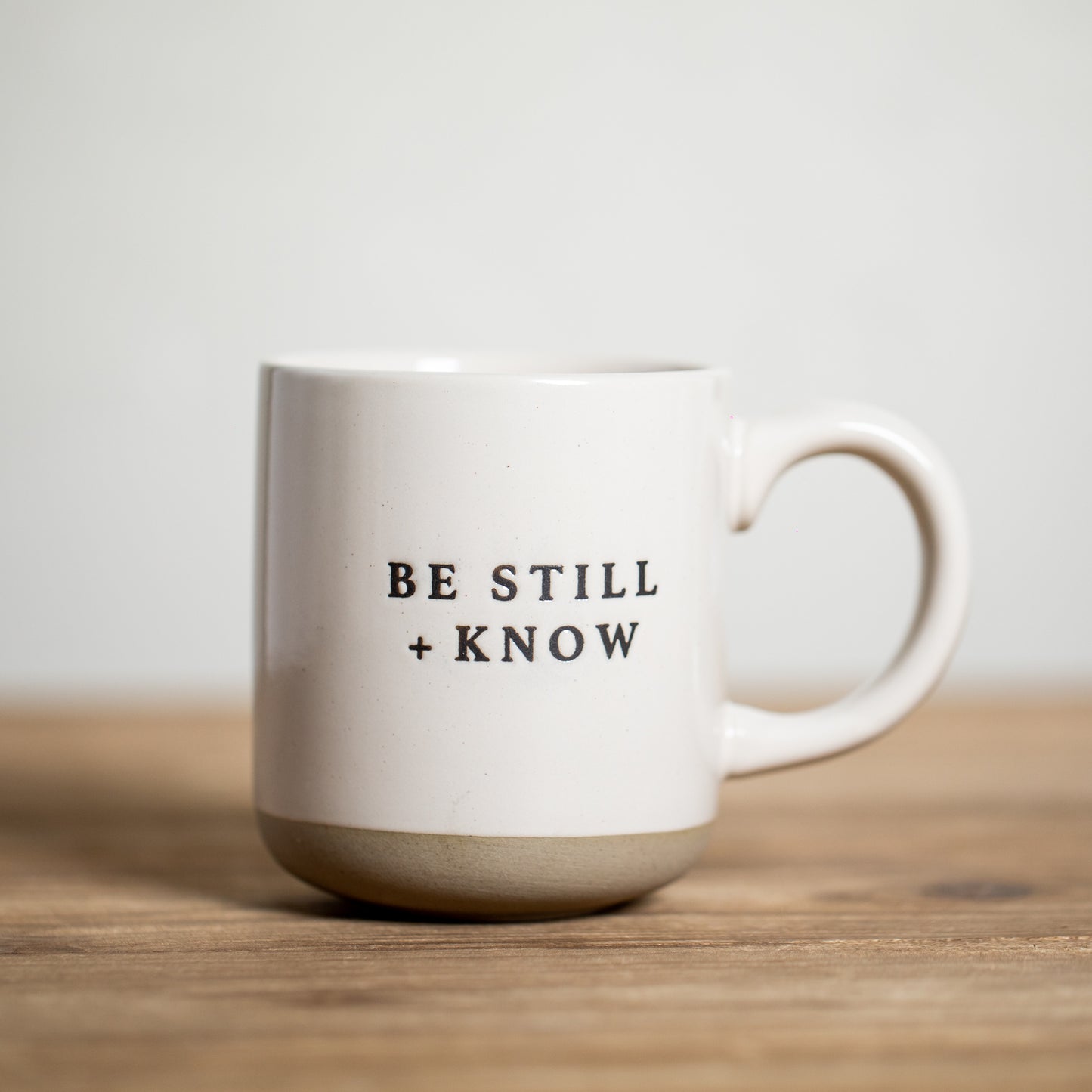 Stoneware Stamped Phrase Coffee Mugs