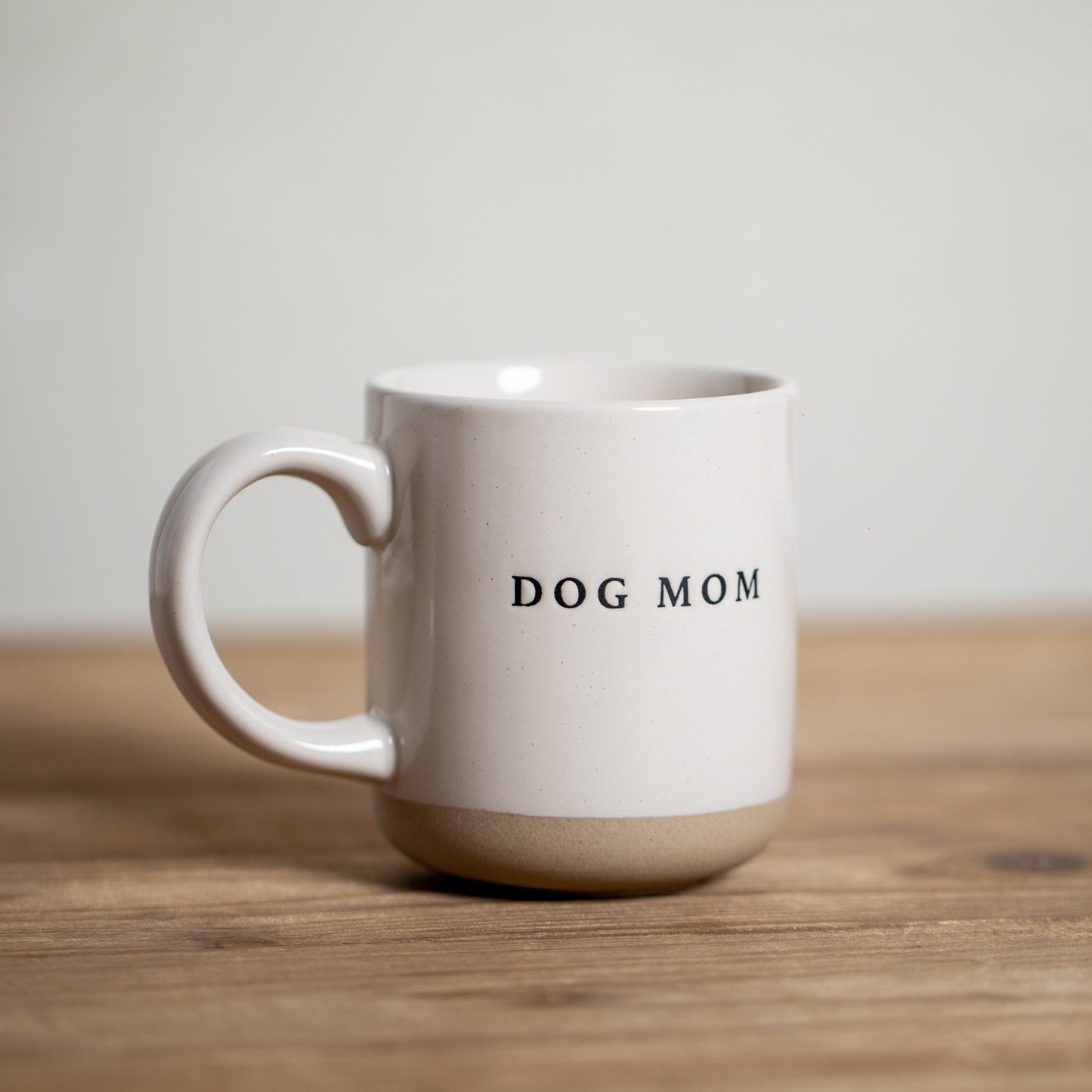 Stoneware Stamped Phrase Coffee Mugs