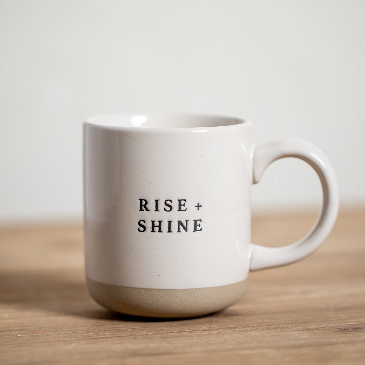 Stoneware Stamped Phrase Coffee Mugs
