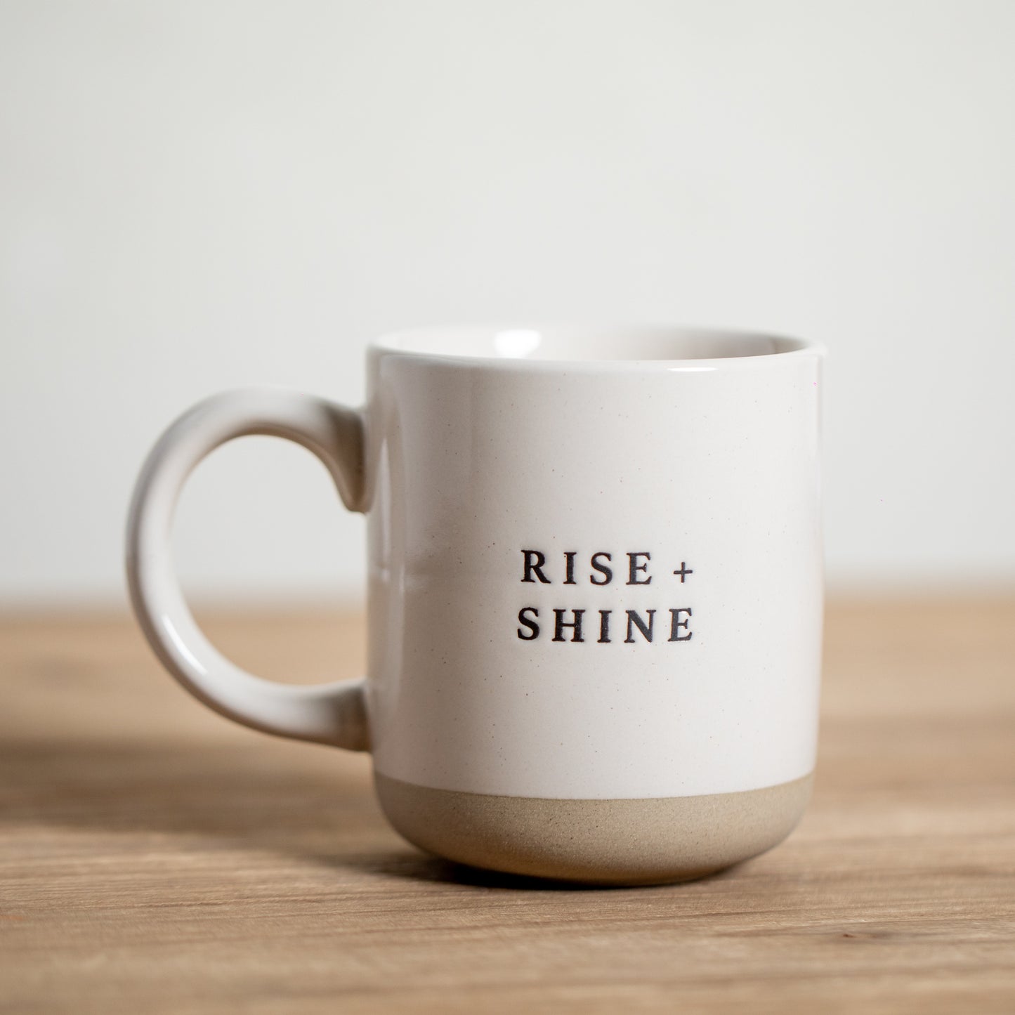 Stoneware Stamped Phrase Coffee Mugs