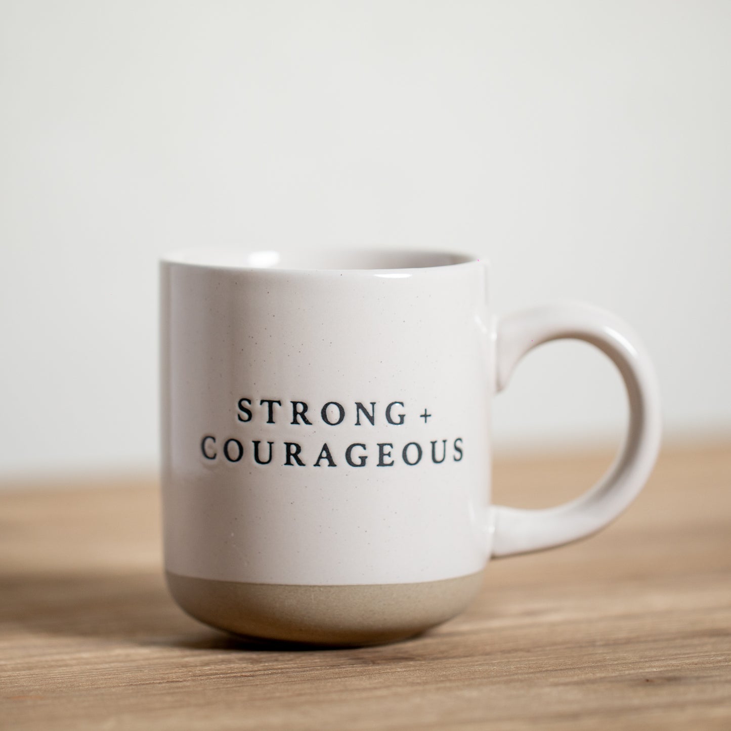 Stoneware Stamped Phrase Coffee Mugs