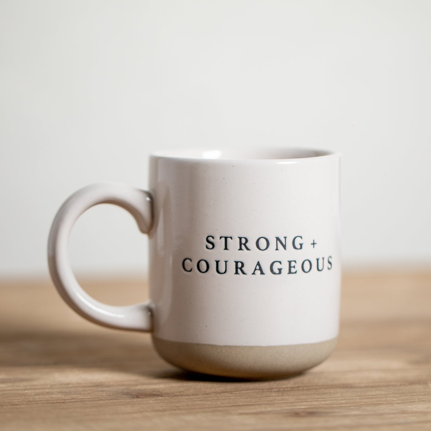 Stoneware Stamped Phrase Coffee Mugs