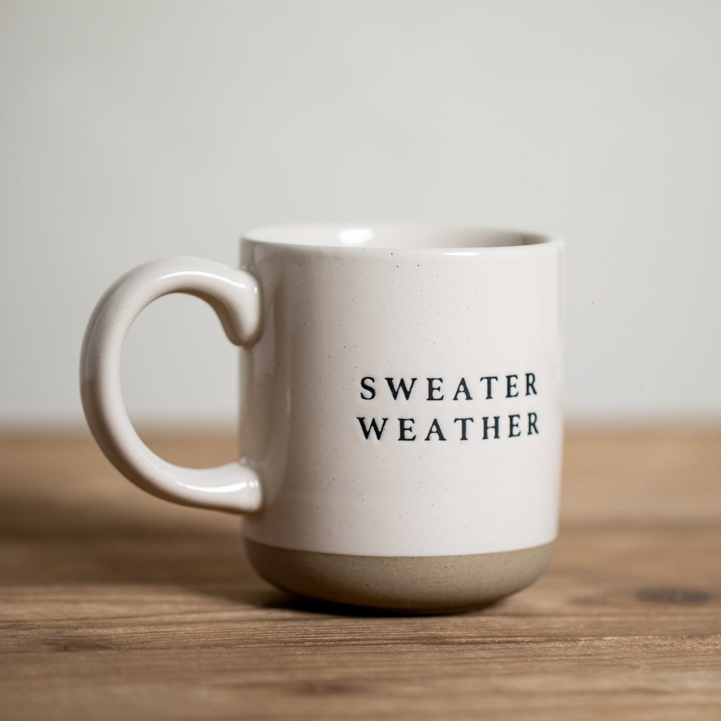 Stoneware Stamped Phrase Coffee Mugs