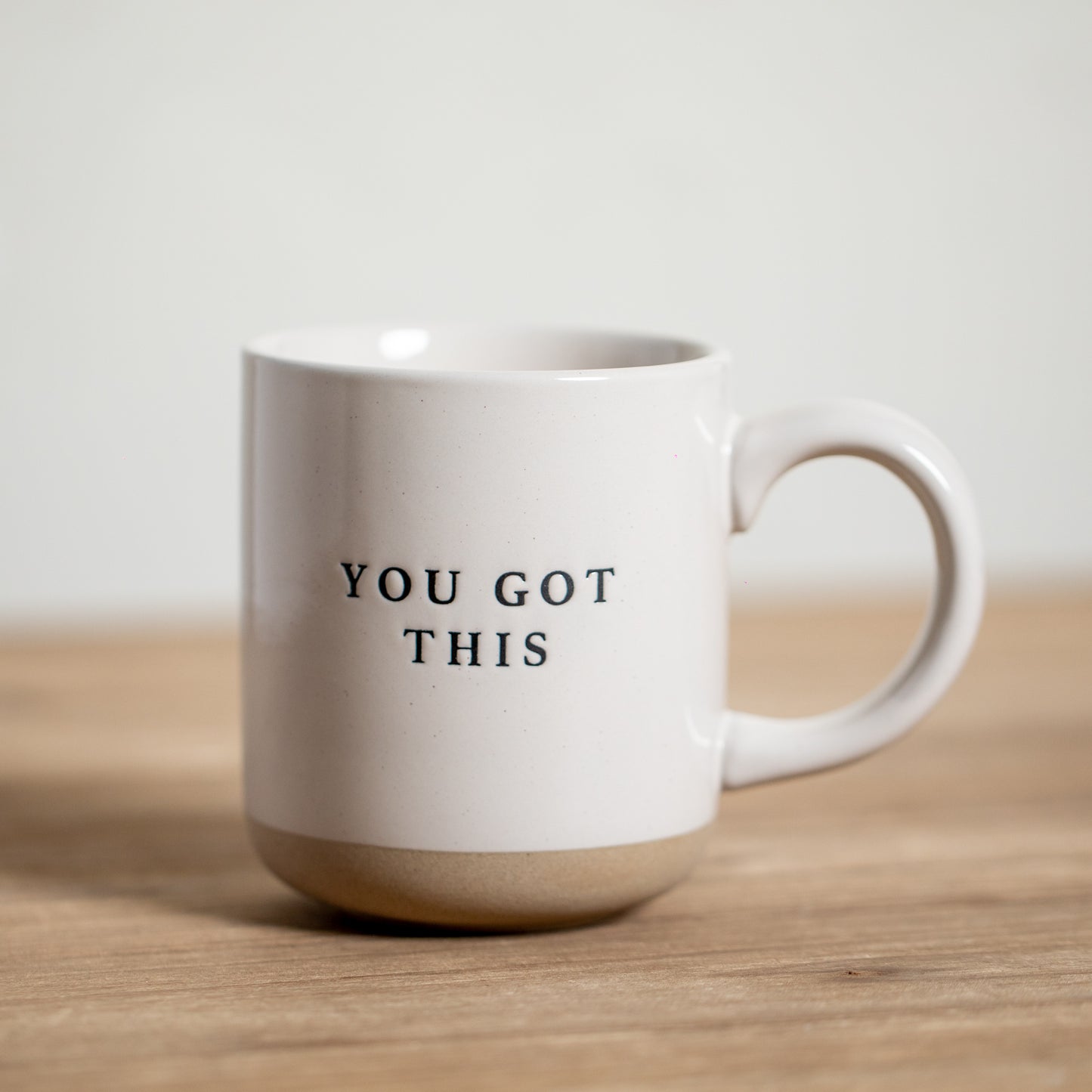 Stoneware Stamped Phrase Coffee Mugs