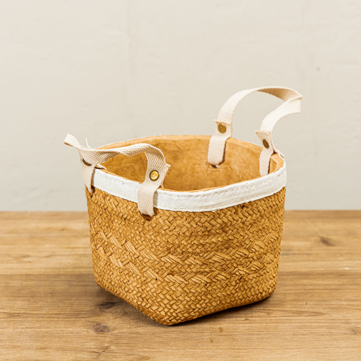 Stoneware Woven Basket Planters