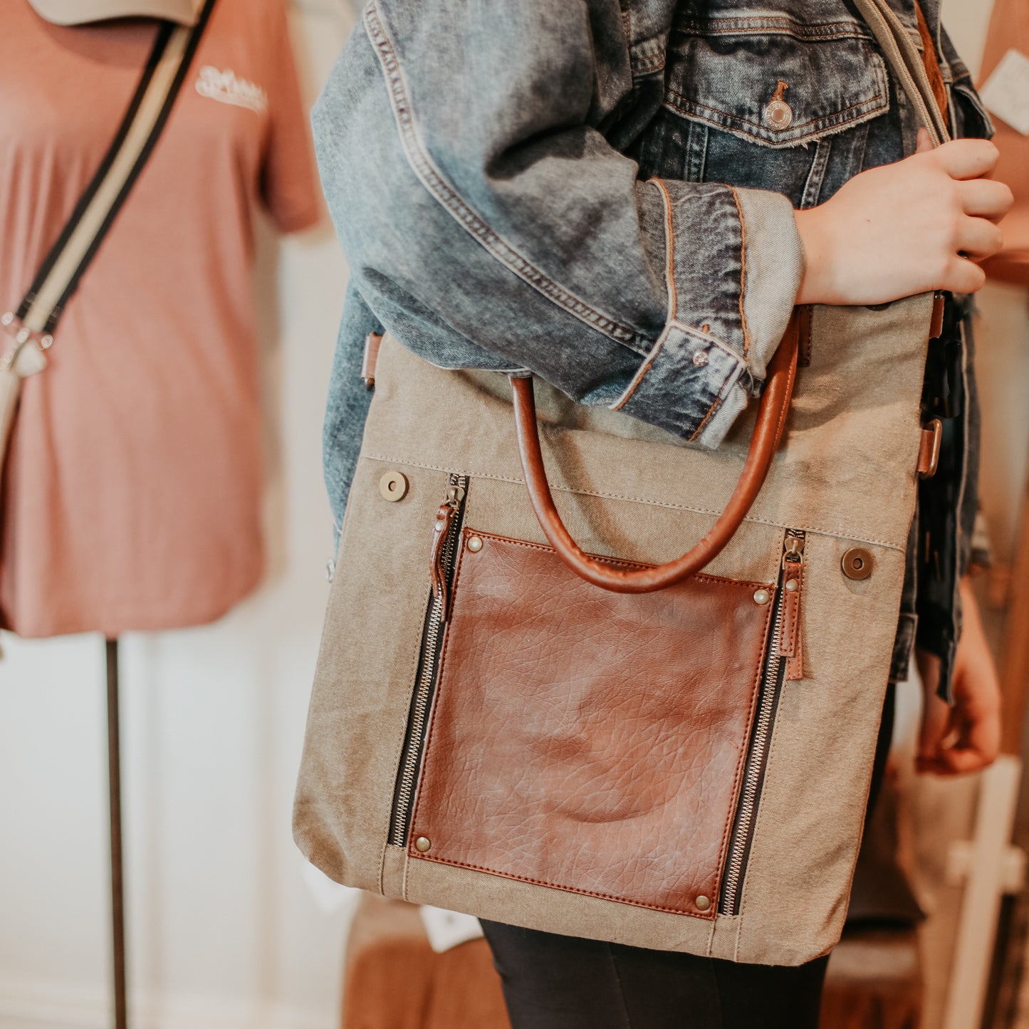 Tan Canvas Tote